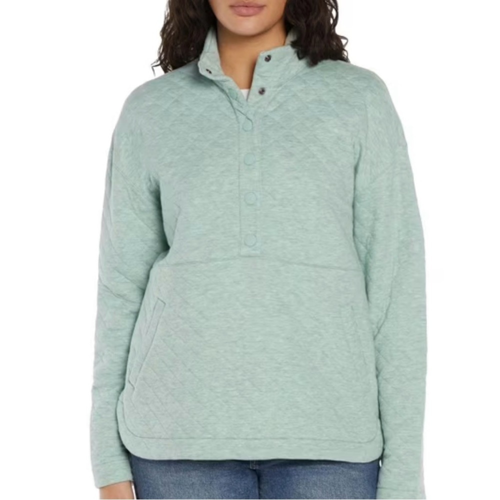 Eddie Bauer Quilted Pullover in Light Mint
